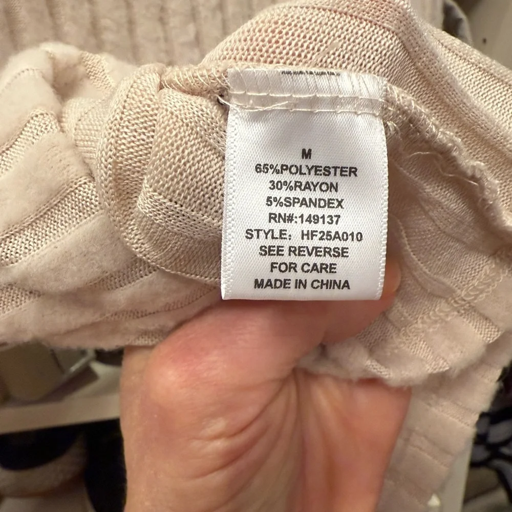 Neutral Ribbed Long Sleeve Top - Picture 6 of 6